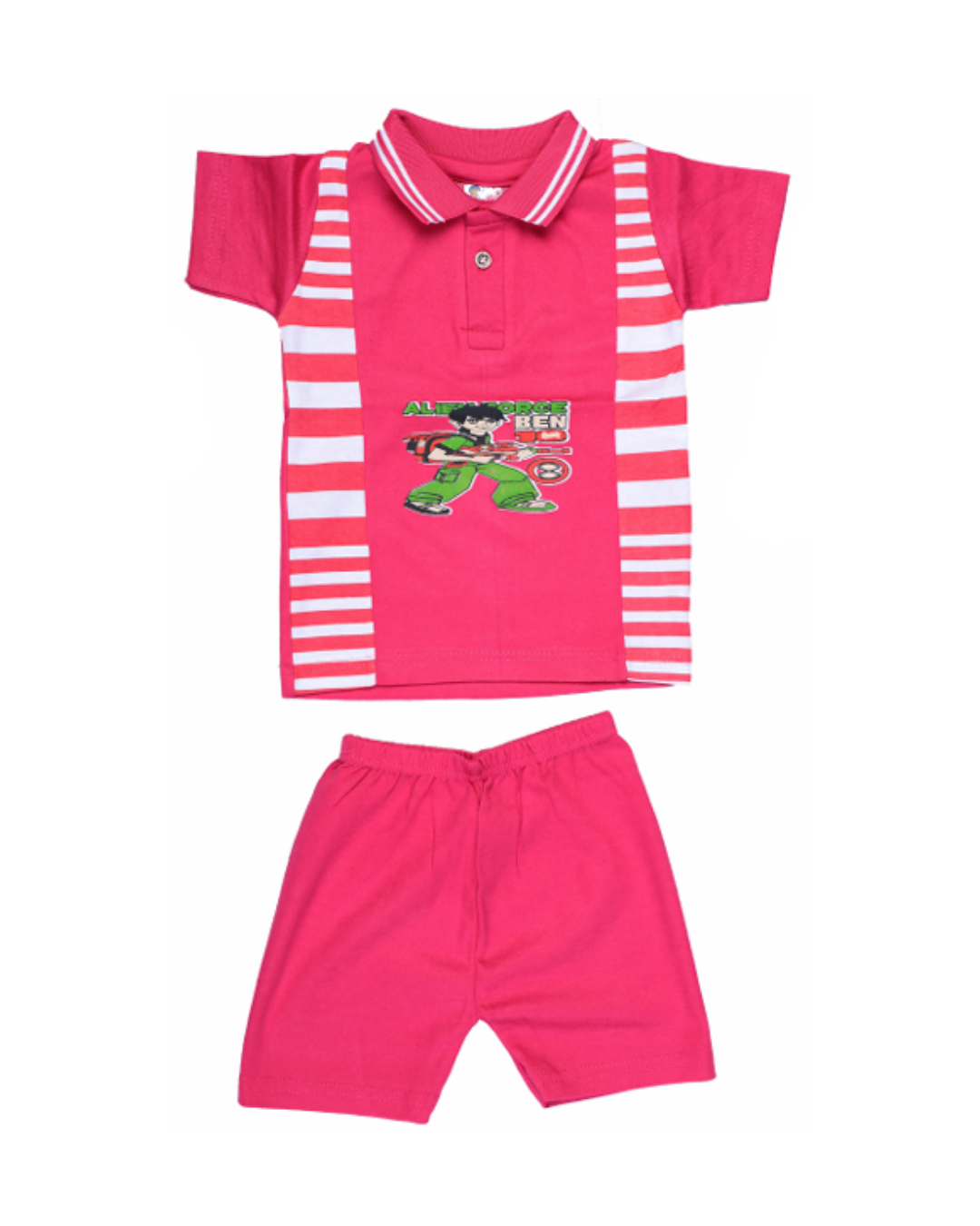 Baby Boys Striped Polo T-Shirts | Pack of 5 | Cartoon Printed Cotton Combo