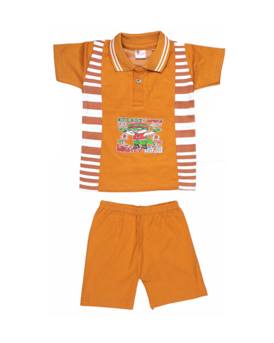 Baby Boys Striped Polo T-Shirts | Pack of 5 | Cartoon Printed Cotton Combo