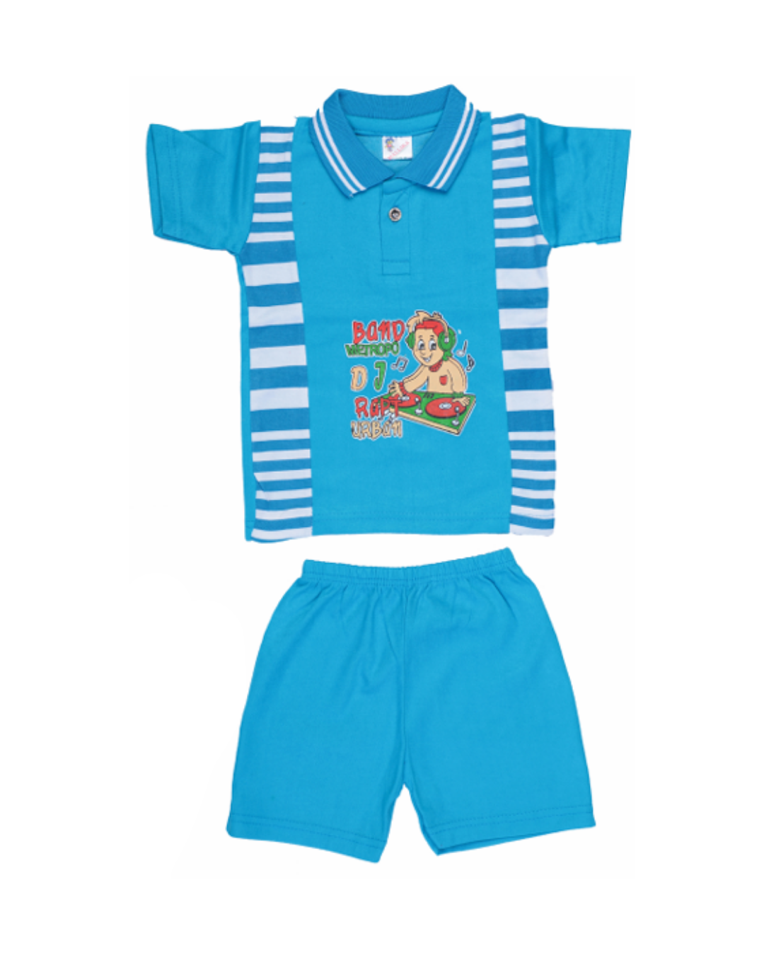 Baby Boys Striped Polo T-Shirts | Pack of 5 | Cartoon Printed Cotton Combo