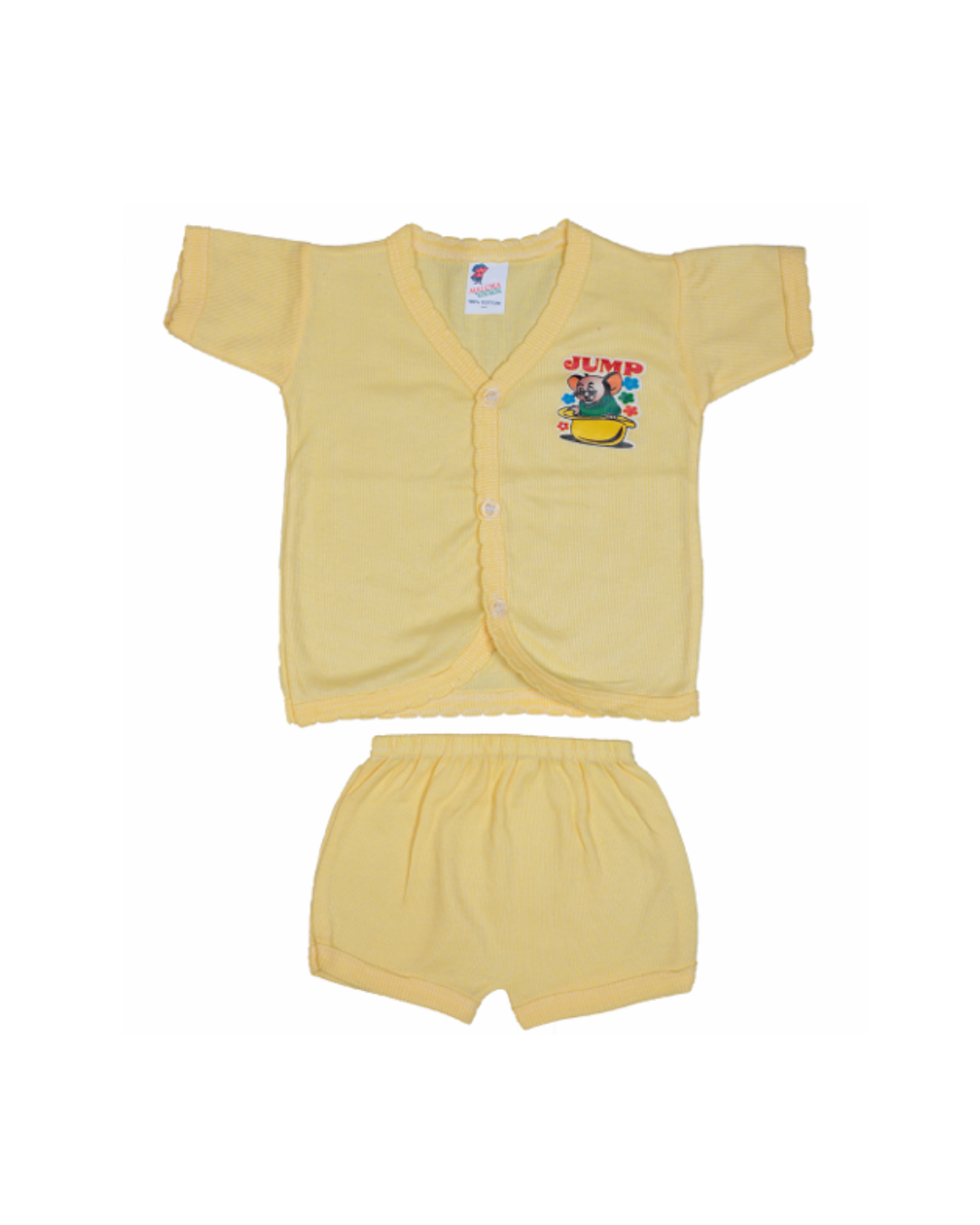 Cotton Front-Open Baby Shirts | Short Sleeve | Cartoon Print