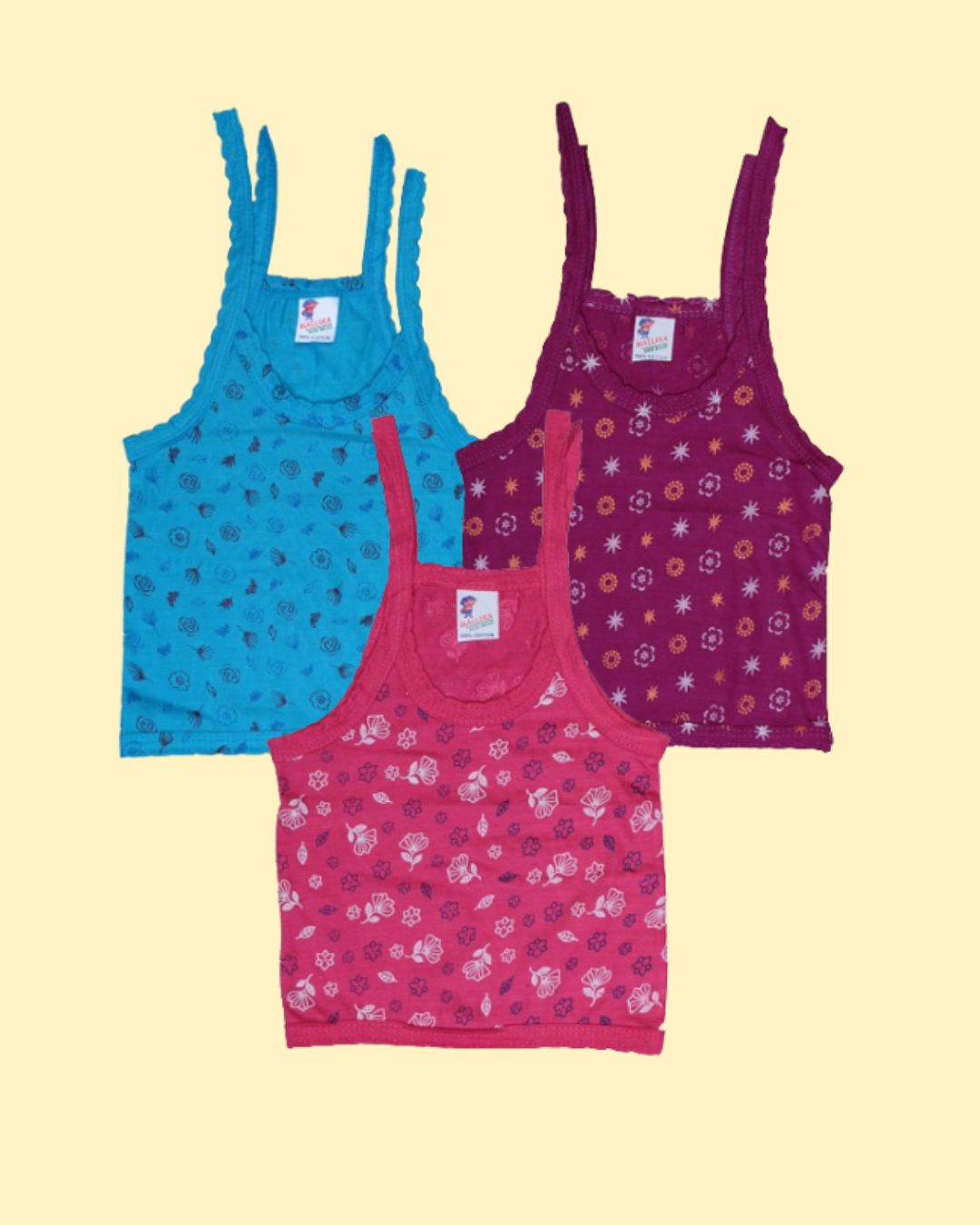 Baby Girl Cotton Vests | Sleeveless | Printed Designs