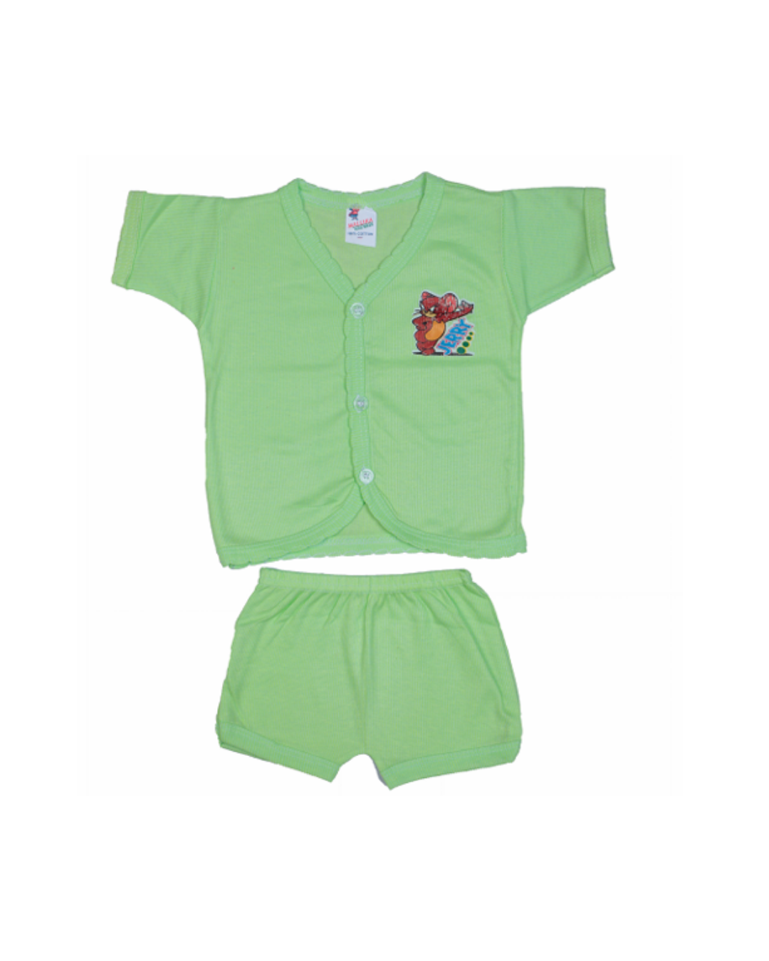Cotton Front-Open Baby Shirts | Short Sleeve | Cartoon Print