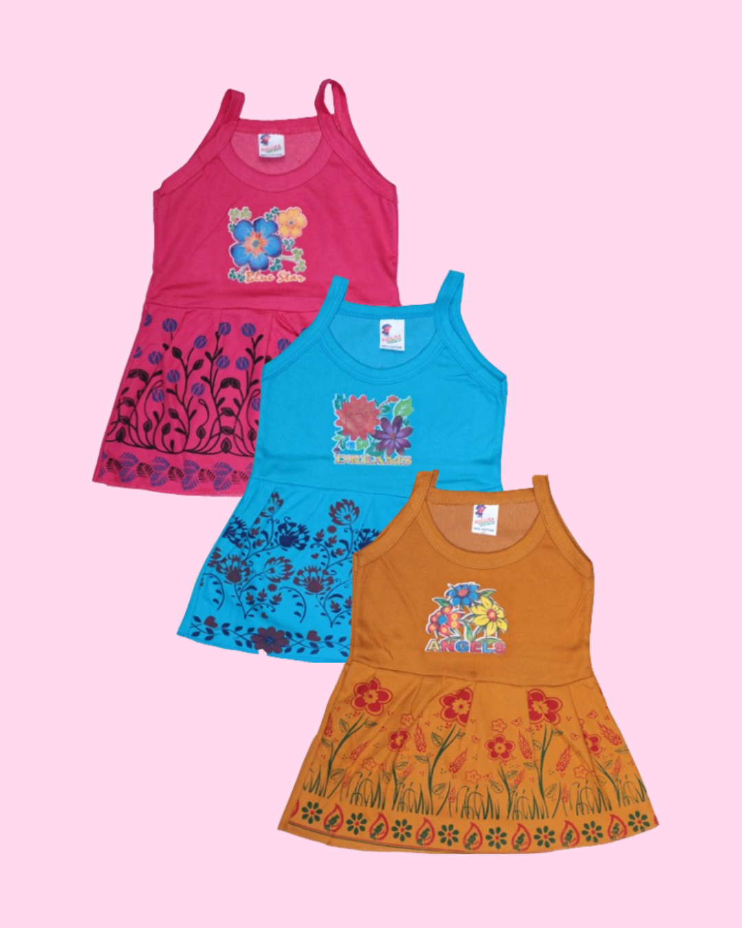 Baby Girl Frock Style Vests | Cotton | Printed Designs