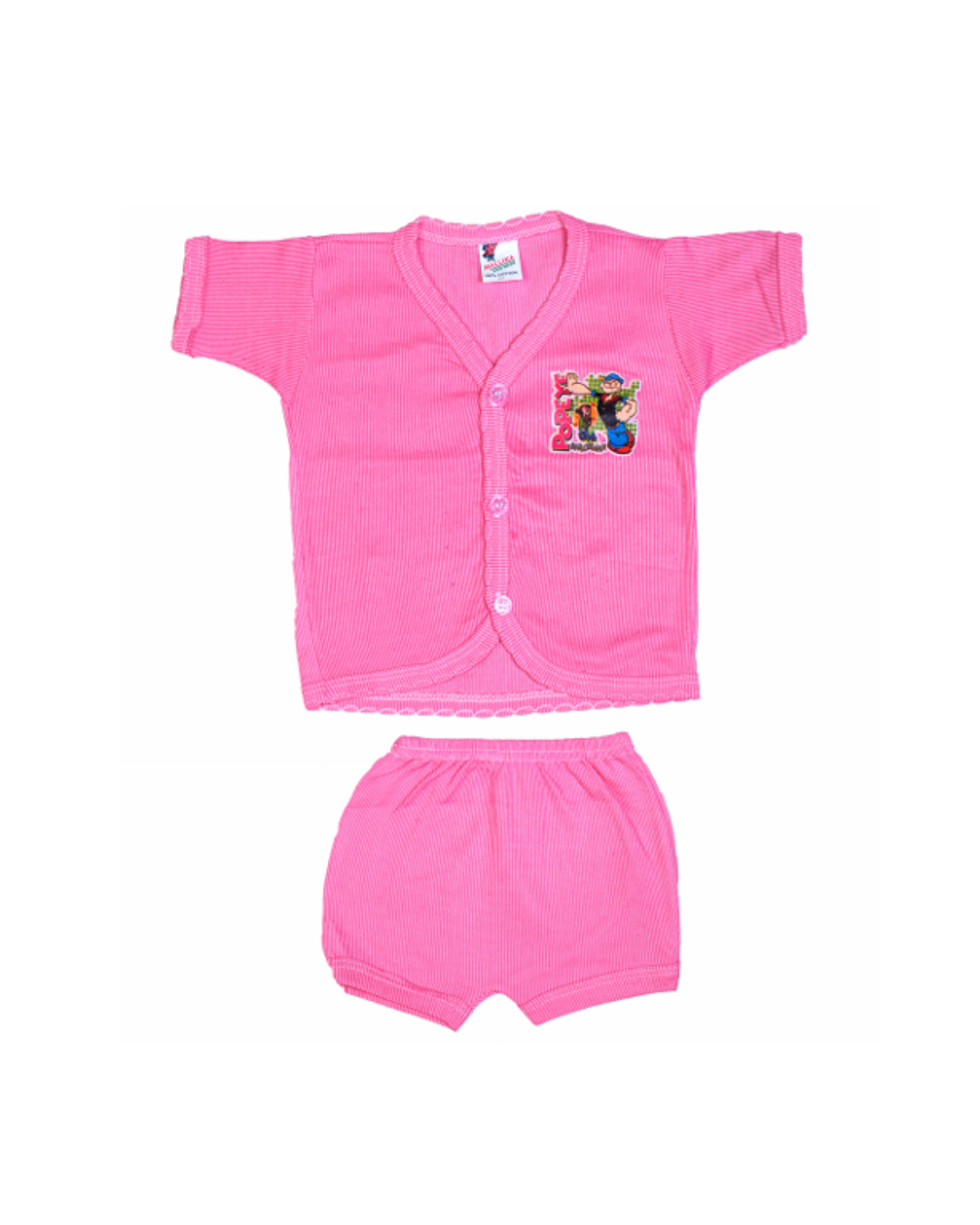 Cotton Front-Open Baby Shirts | Short Sleeve | Cartoon Print