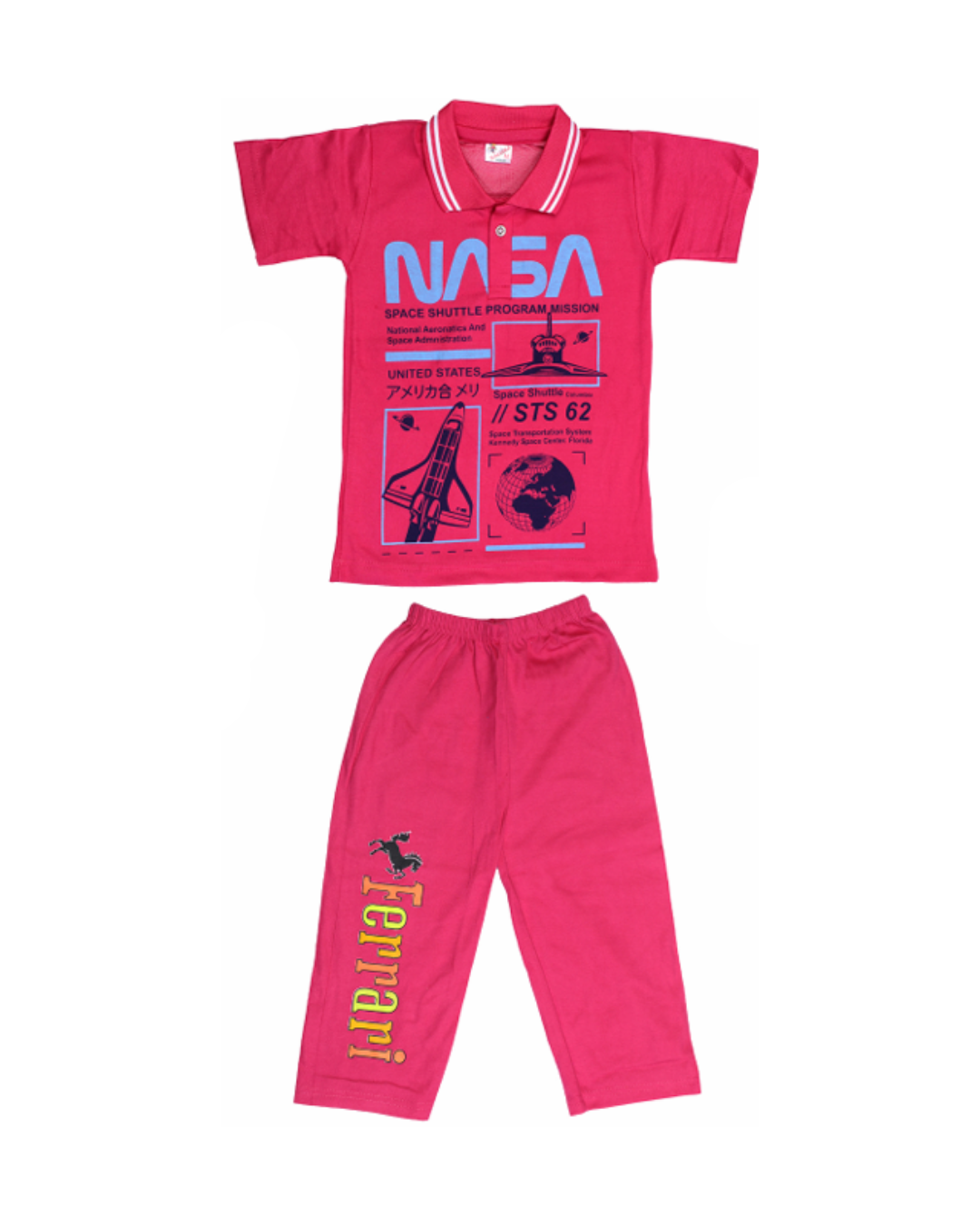 Boys Polo Neck Graphic Tees | Pack of 5 | NASA & Motivational Prints