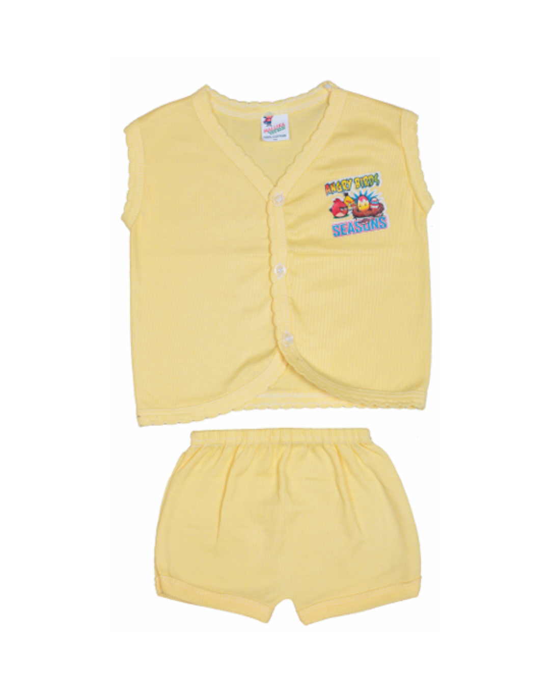 Sleeveless Cotton Baby Vests | Front-Open | Cartoon Print