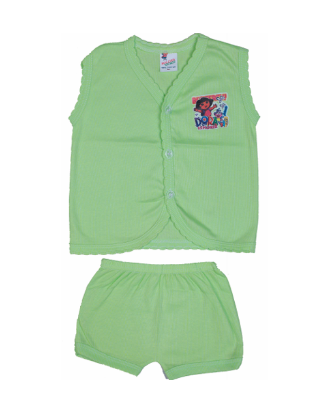 Sleeveless Cotton Baby Vests | Front-Open | Cartoon Print
