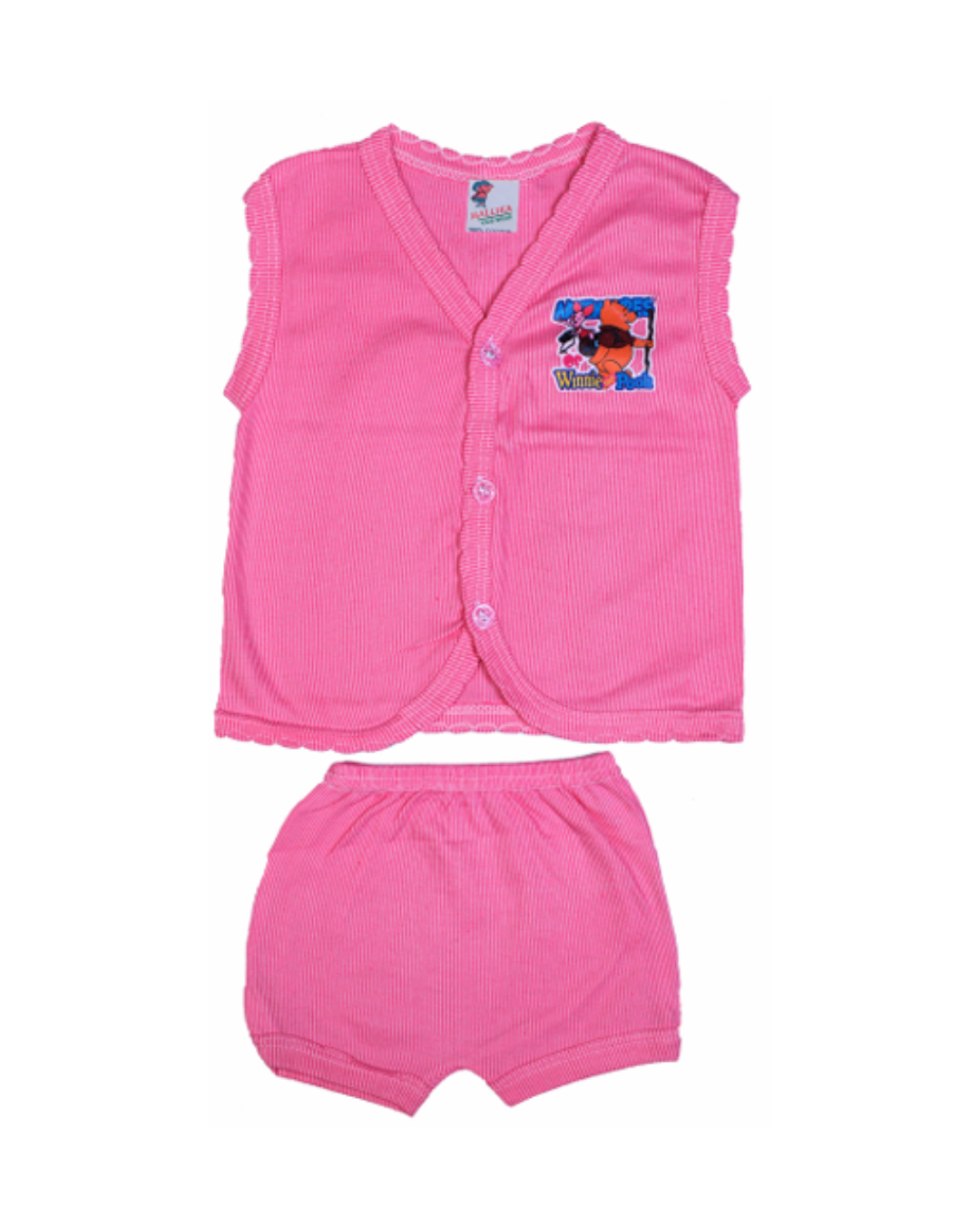 Sleeveless Cotton Baby Vests | Front-Open | Cartoon Print
