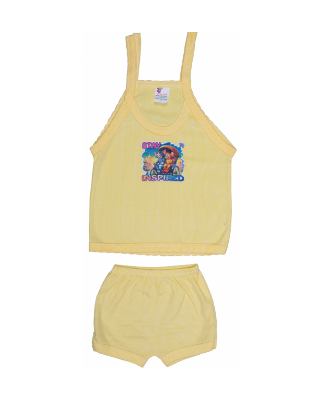 Cotton Baby Spaghetti Vests | Cartoon Print | Sleeveless Innerwear