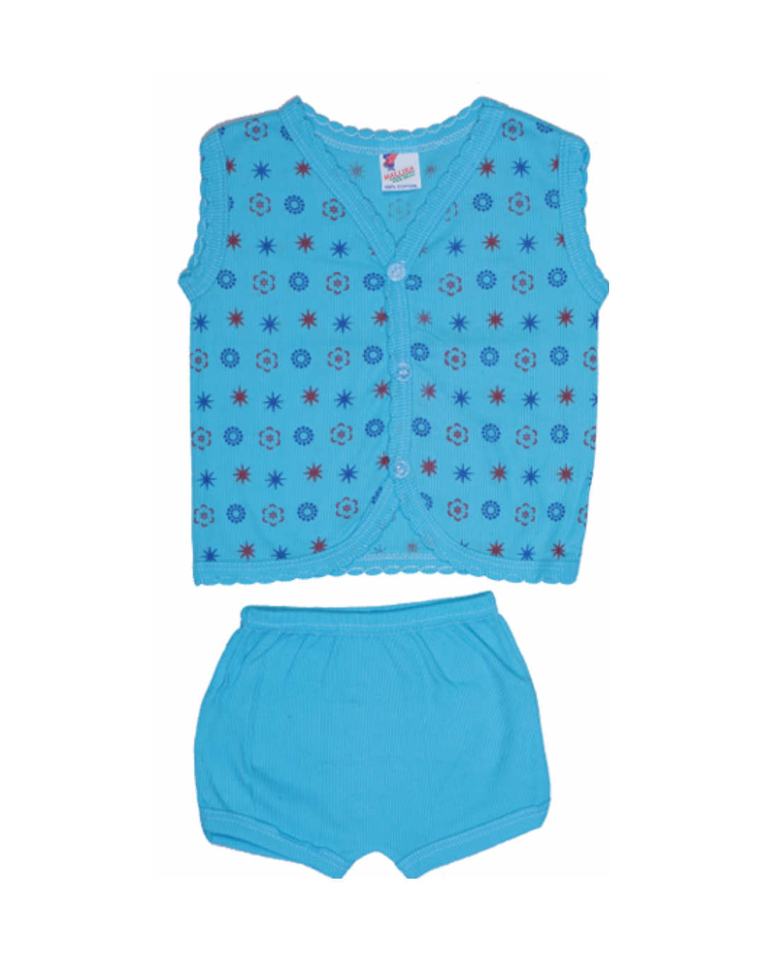 Cotton Baby Vests | Sleeveless | Front-Open | All-Over Print