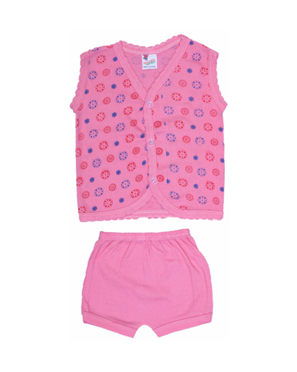 Cotton Baby Vests | Sleeveless | Front-Open | All-Over Print
