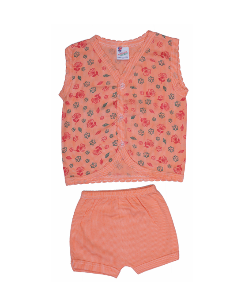 Cotton Baby Vests | Sleeveless | Front-Open | All-Over Print