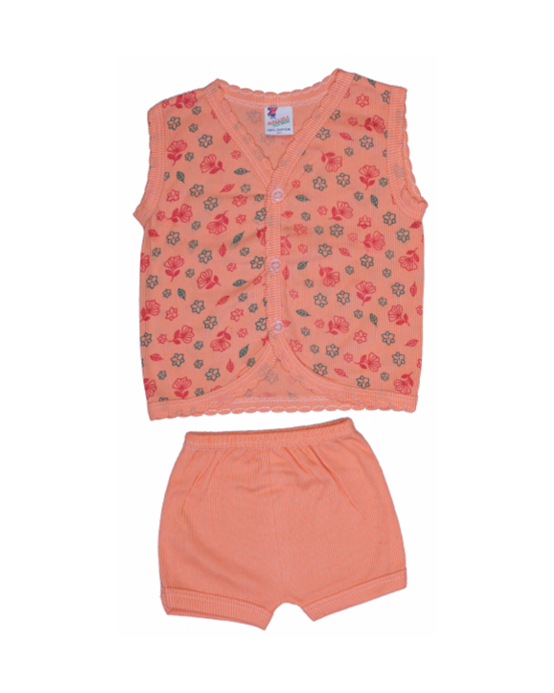 Cotton Baby Vests | Sleeveless | Front-Open | All-Over Print
