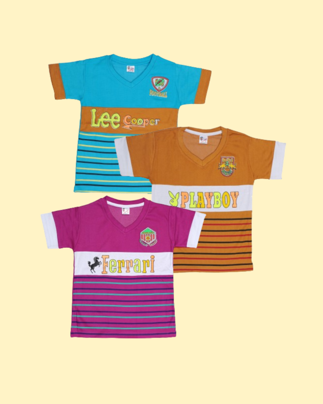 Boys’ Cotton Graphic T-Shirts | Pack of 5 | Striped & Printed Tees