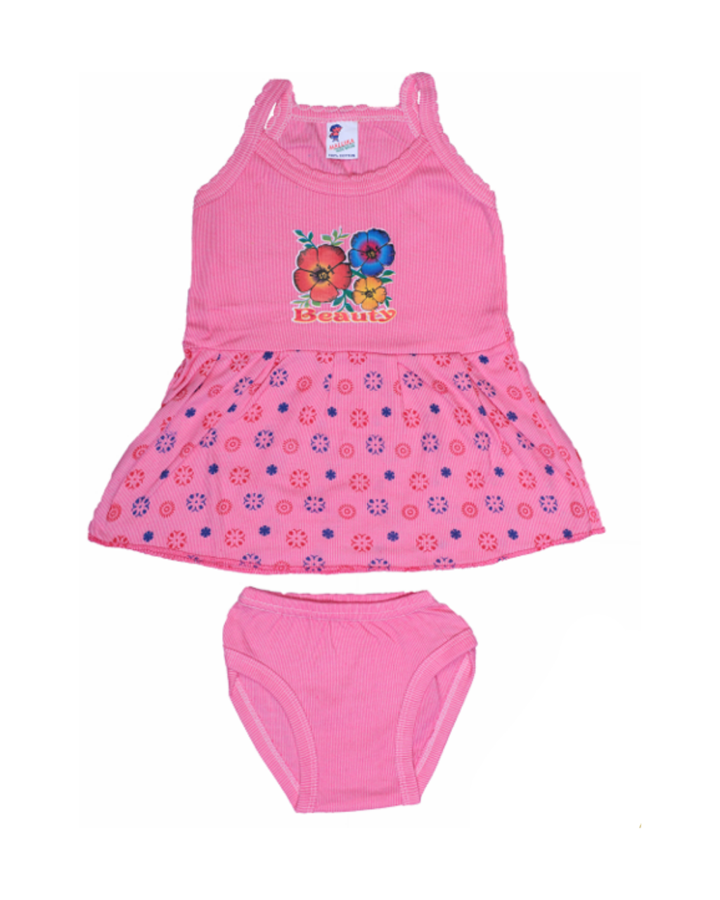 Baby Girl Cotton Frock Tops | Sleeveless | Printed & Flared