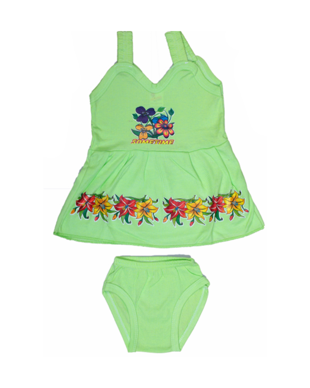Baby Girl Cotton Frocks | Sleeveless | Floral Printed
