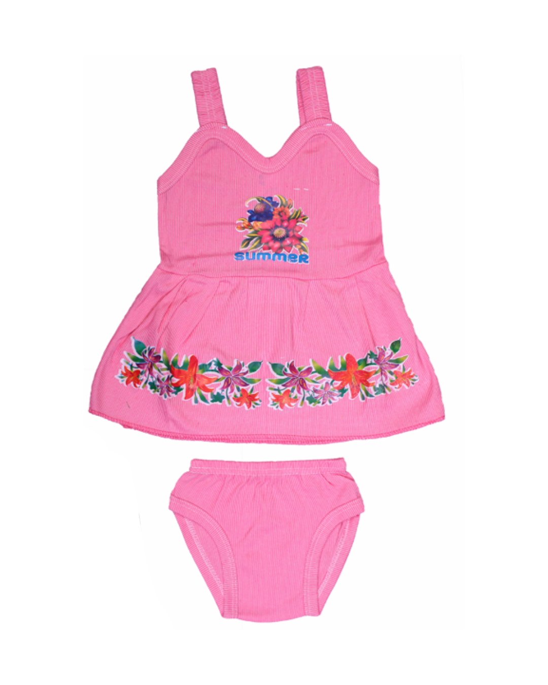 Baby Girl Cotton Frocks | Sleeveless | Floral Printed