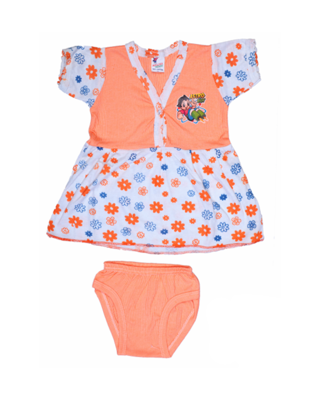 Baby Girl Cotton Frocks | Half-Sleeve | Front-Open | Printed