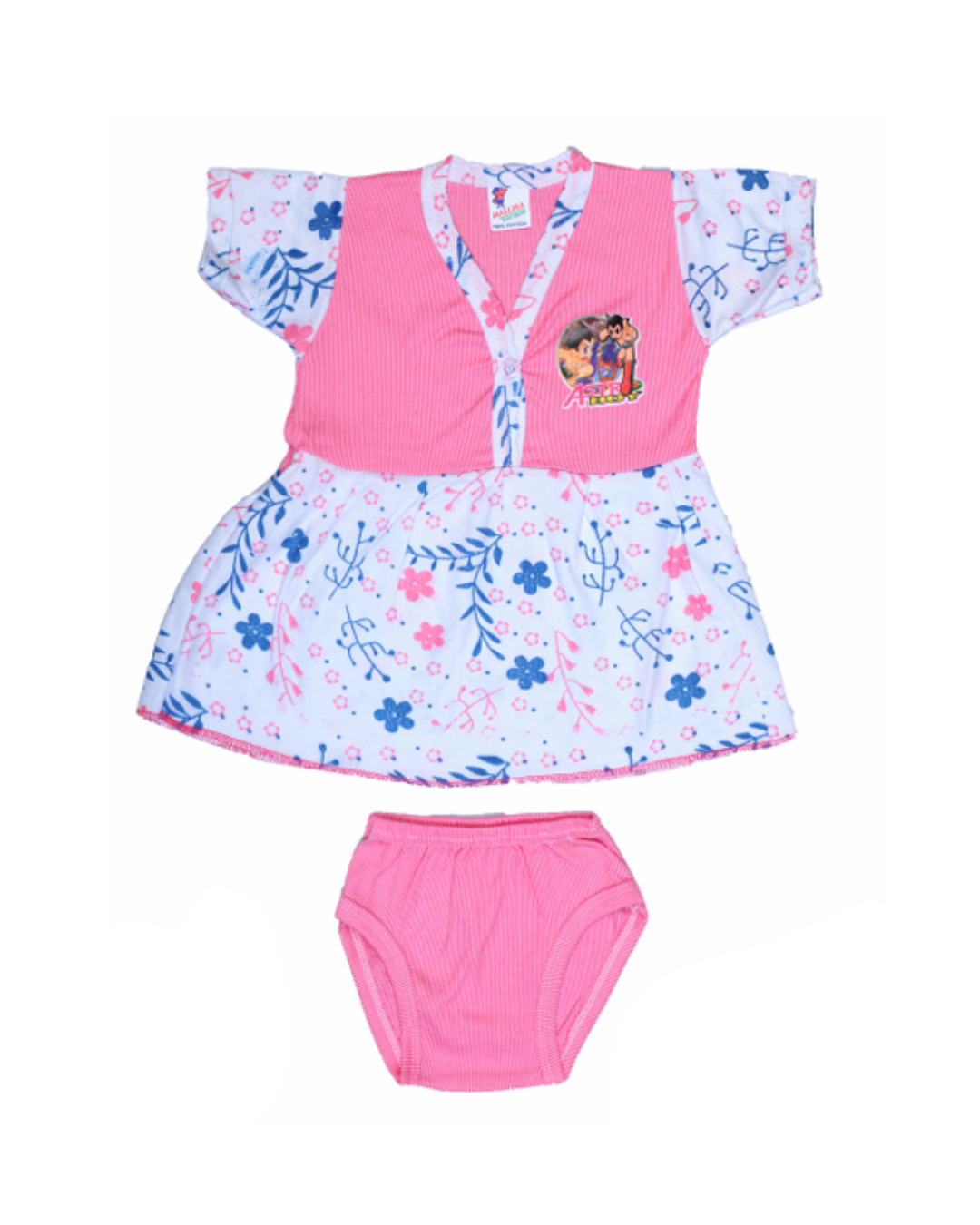 Baby Girl Cotton Frocks | Half-Sleeve | Front-Open | Printed