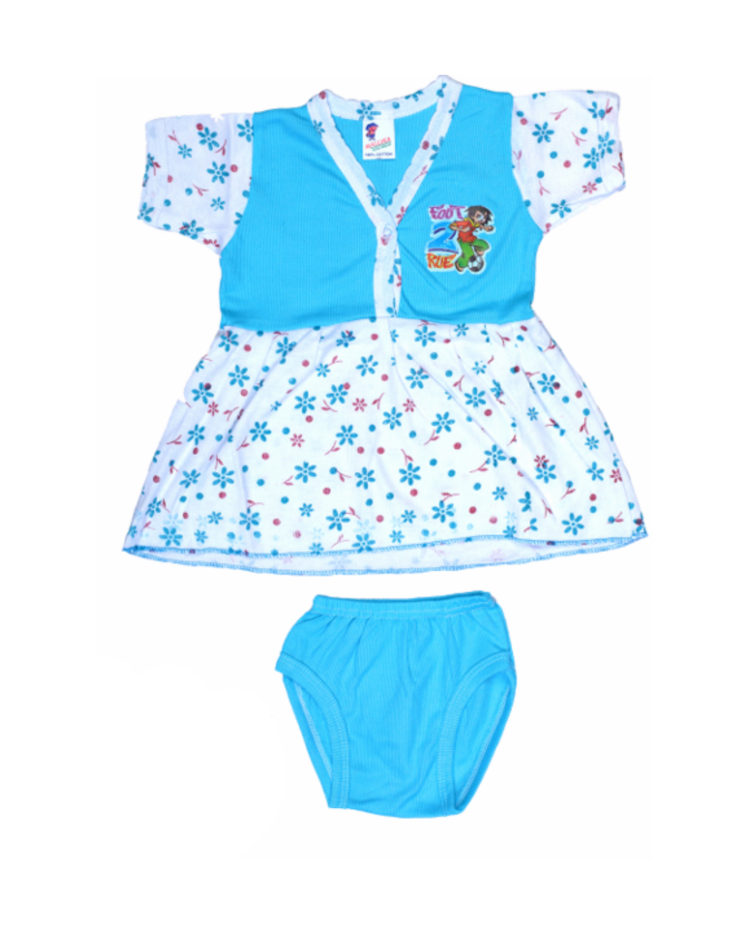 Baby Girl Cotton Frocks | Half-Sleeve | Front-Open | Printed