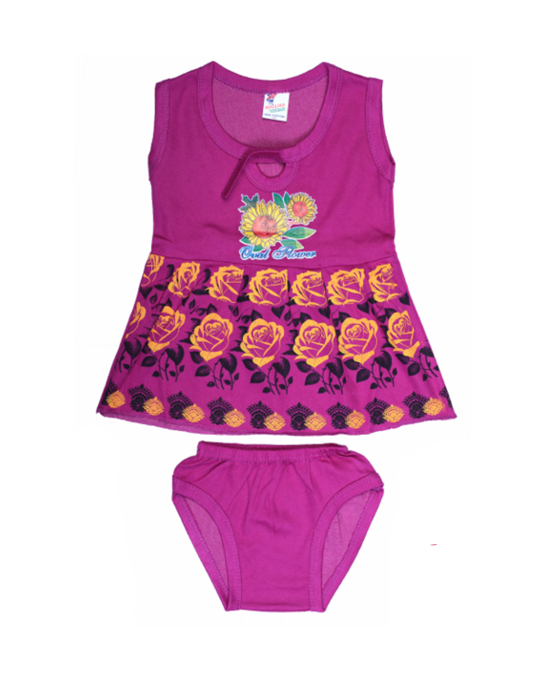 Baby Girl Frock Style Cotton Vests | Pack of 5 | Floral Printed Combo