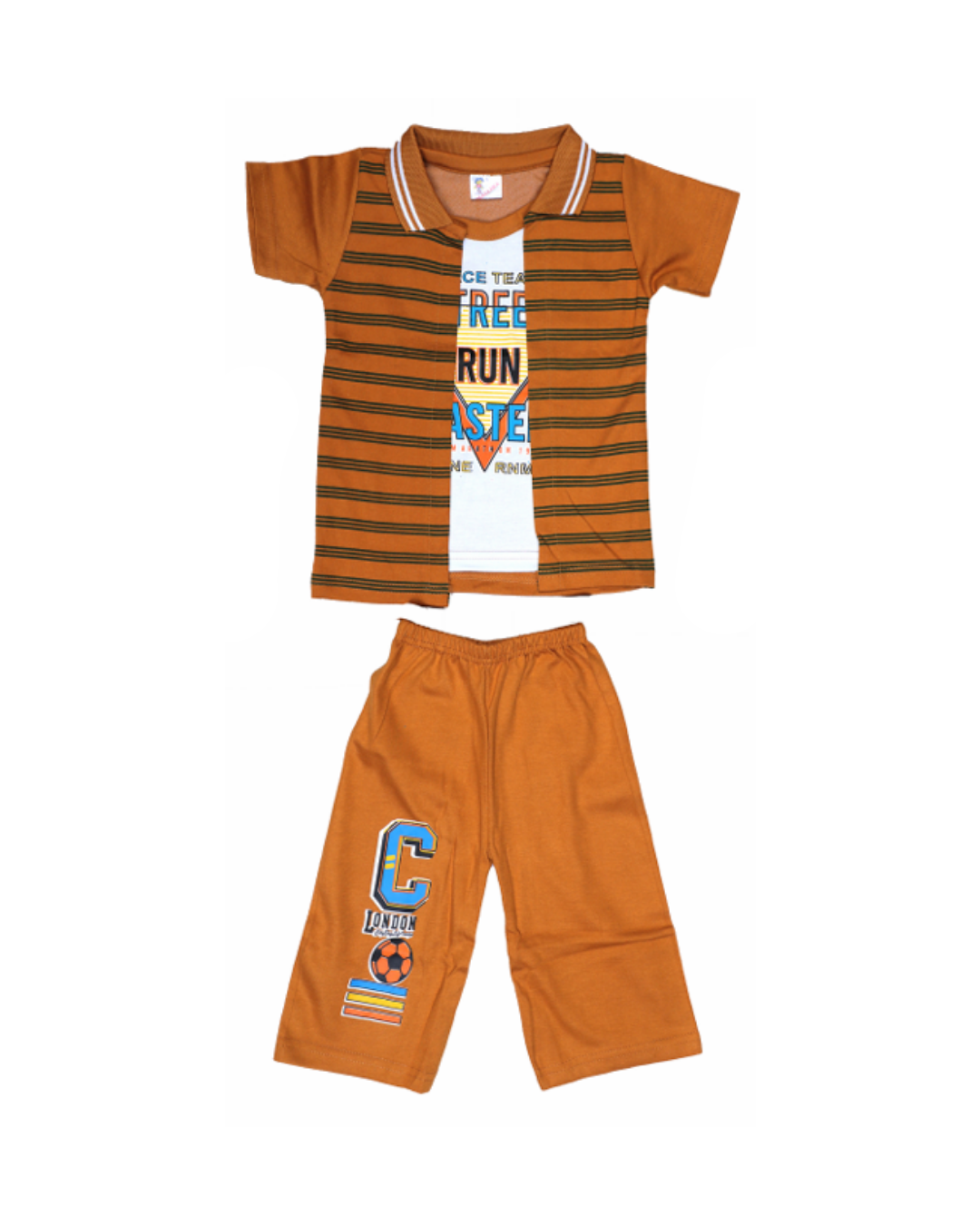 Baby Boys Striped T-Shirt with Open Jacket Style | Pack of 5 | Casual Cotton Set