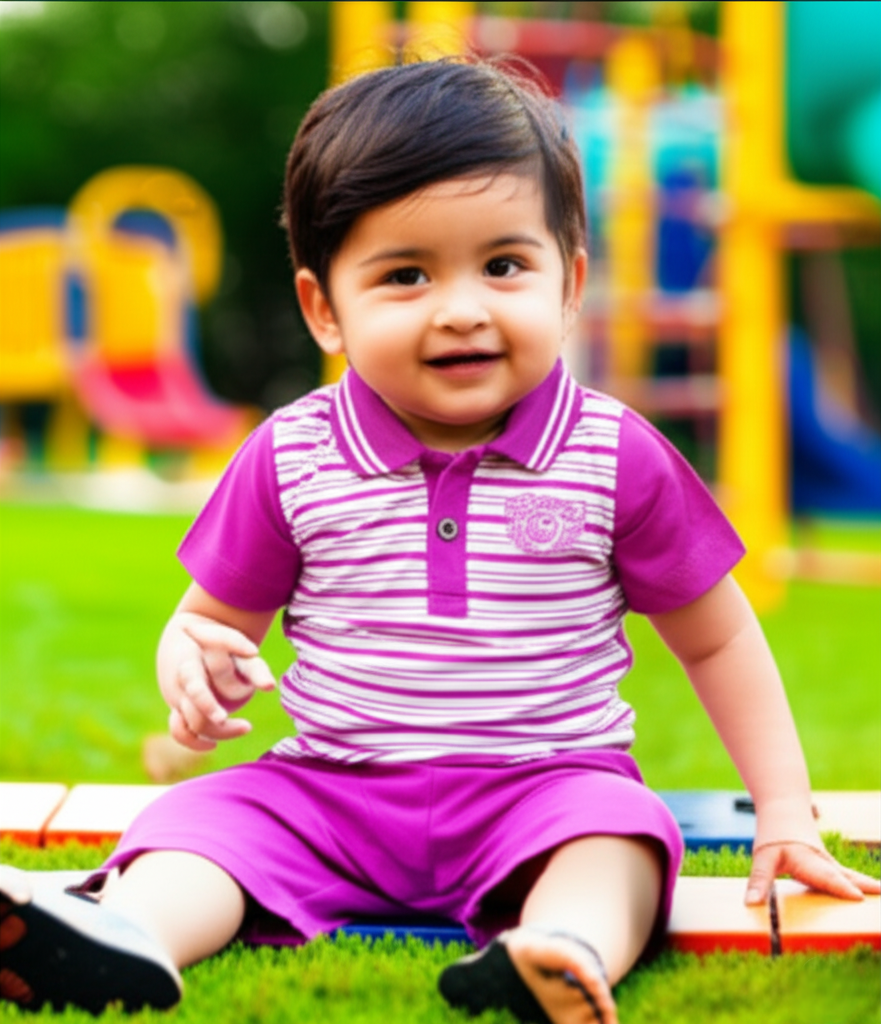 Baby Boys Striped Polo T-Shirts | Pack of 5 | Soft Cotton Half Sleeve Combo