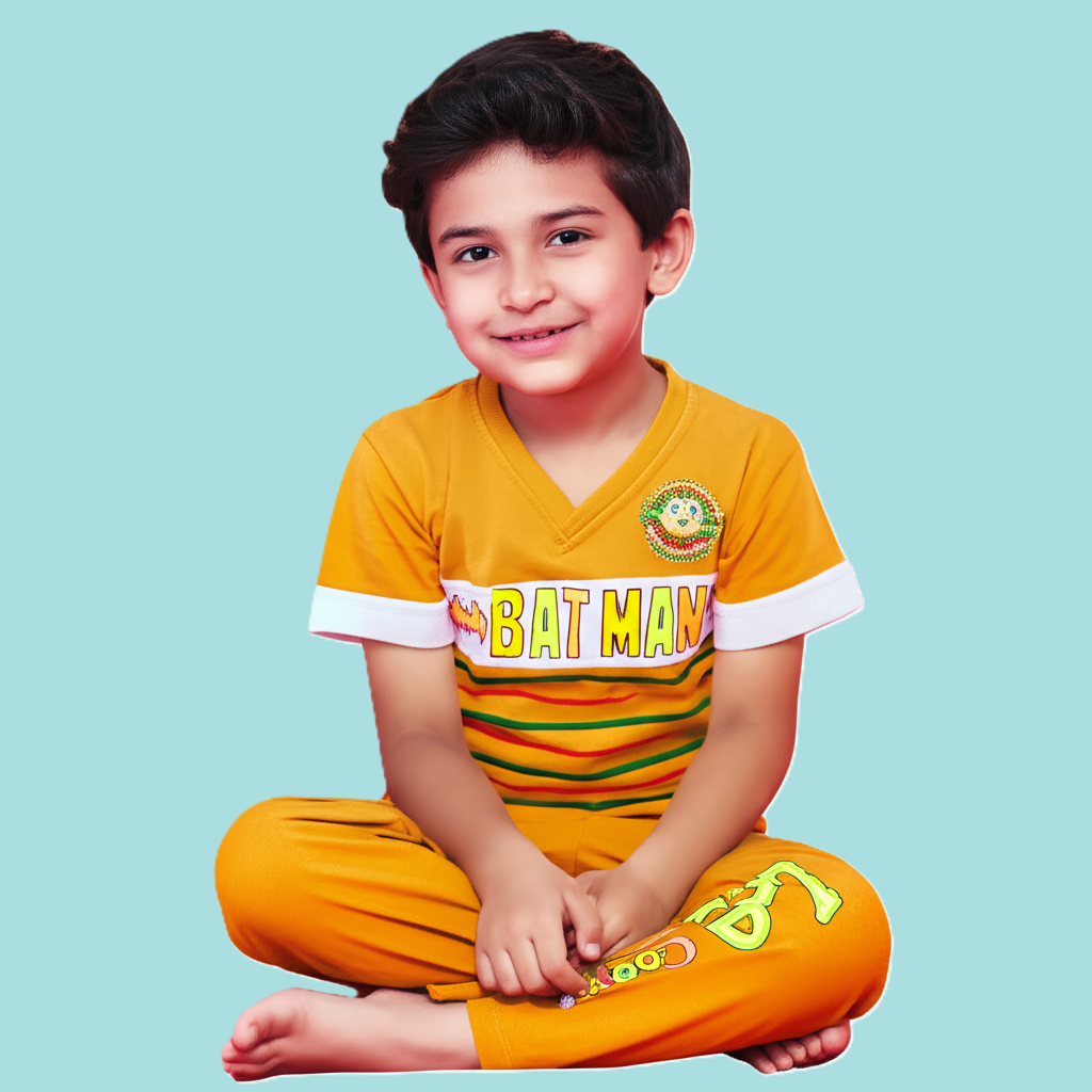 Boys Graphic V-Neck T-Shirts | Pack of 5 | Striped & Fun Prints
