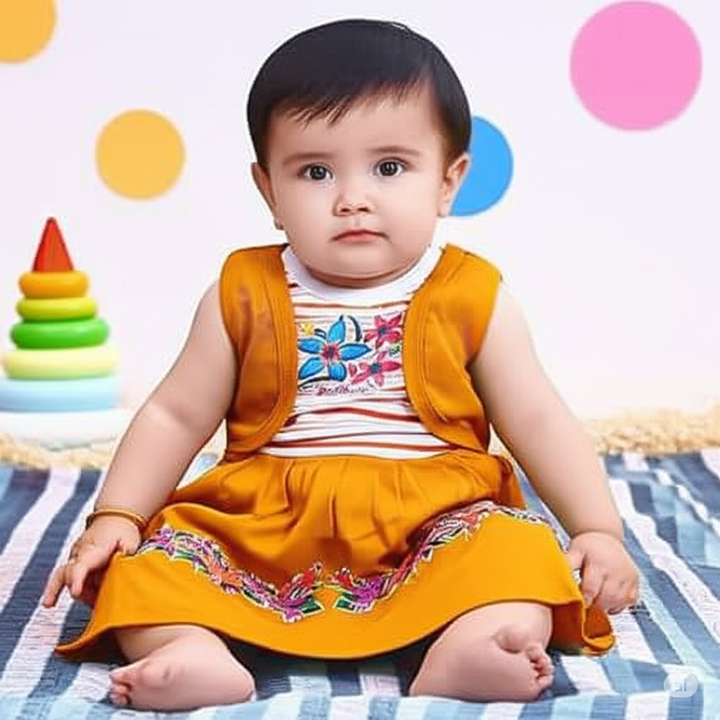 Baby Girl Cotton Frock Set | Pack of 5 | Striped & Floral Print Combo